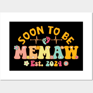 Soon To Be Memaw 2024 Mother's Day For New Memaw Posters and Art